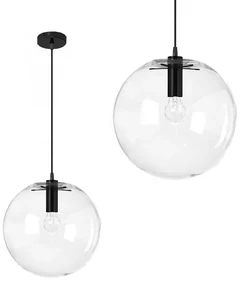 Lampa sufitowa wisząca szklana Lassi 30 cm APP308-1CP Czarna