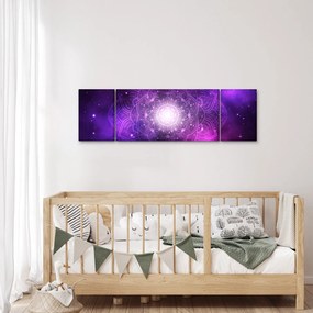 Obraz fioletowej abstrakcji (170x50 cm)