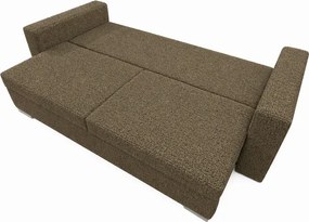 Sofa z Funkcją Spania DRAVOS Brązowa Boucle Japandi