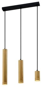 Lampa wisząca w czarno-złotym kolorze z metalowym kloszem 6x46 cm Tubo – Candellux Lighting