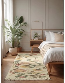 Kremowy chodnik z juty tkany ręcznie 80x200 cm Roya Violette – Elle Decoration