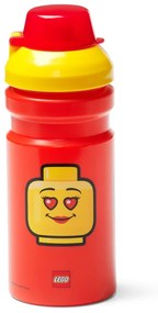 Czerwona butelka na wodę z żółtą zakrętką LEGO® Iconic, 390 ml