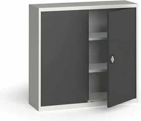 Szafa metalowa, 1150 x 1200 x 400 mm, 2 półki, szara/grafitowa