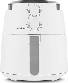 Frytkownica na gorące powietrze MEDION MD13020 1500W, 4,7L, minutnik 60 min, regulowana temperatura do 200°C, biała