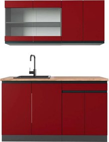 Pojedyncza kuchnia czerwony/antracyt 140x60x81.6 r-line