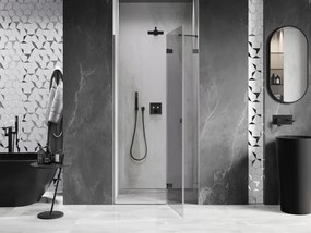Mexen Lunar drzwi prysznicowe uchylne prawe 80 cm, transparent, gun metal - 834-080-000-95-00-P