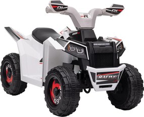 HOMCOM Elektryczny Quad dla Dzieci, 2,5 km/h, Funkcja Jazdy do Przodu i do Tyłu, dla dzieci 18-36 Miesięcy, Biały