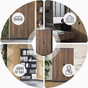 Szafa biurowa metalowa na dokumenty JAN II, Eco Design: antracyt/orzech
