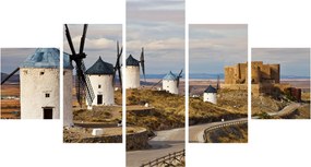 Obraz - Wiatraki Consuegra, Hiszpania (125x70 cm)