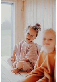 Różowe muślinowe poncho dziecięce rozmiar S – Malomi Kids