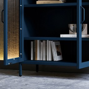 Witryna przeszklona niska granatowa: Modern GINA, 800 x 1015 x 400 mm