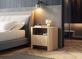 Szafka nocna Solvero z szufladą i półką – nowoczesny design, dąb vicenza/kaszmir