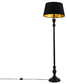 Inteligentna lampa podłogowa czarna zkloszem czarnym ze złotem 45 cm wtym Wi-Fi A60 - Classico klasyczny/Antyczny Oswietlenie wewnetrzne
