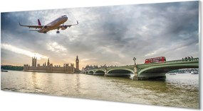 Szklany Panel Samolot w Białych Chmurach