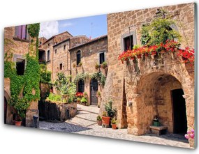 Panel Szklany Malownicza Uliczka W Kwiatach