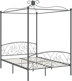 Szare rustykalne łóżko małżeńskie 140x200 cm F2-P22