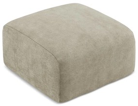 Beżowy podnóżek z tkaniny szenilowej Leila – Makamii