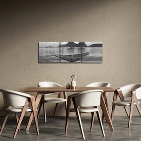 Obraz - Hamak na plaży (z zegarem) (90x30 cm)