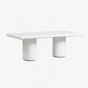 Prostokątny Stół Jadalniany 220x100 Cm Z Cementu Namara Biała - Sklum