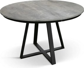 Drewniany okrągły stół w kolorze szarym cementowym, antracytowa podstawa, ⌀120 - PANTELLERIA