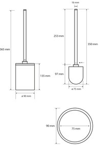 Sapho XR306W X-Round White Szczotka toaletowaWC stojąca, biały