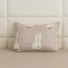 PrzytulneMieszkanie.pl Prześcieradło z mikrofibry 140x240 cm i poszewka na poduszkę 50x70 cm WHITE RABBIT, beżowe