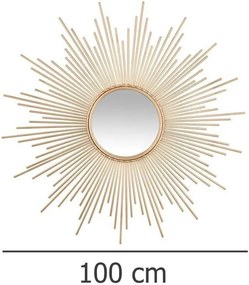 Dekoracyjne lustro ścienne GOLD SUN Ø 98,5 cm