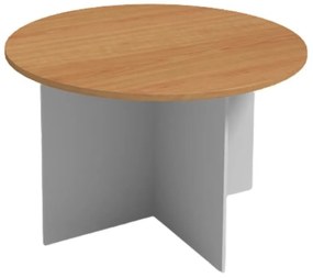 Stół konferencyjny z okrągłym blatem PRIMO GRAY, średnica 120 cm, szary/buk