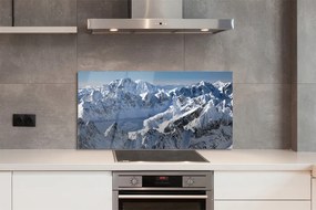 Szklany Panel Zaśnieżone Szczyty Górskie