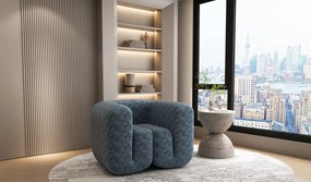 Designerski fotel z tkaniny szenilowej Nua N88-100