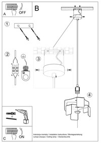 Biała lampa wisząca z metalowym kloszem ø 24 cm Rossario – Nice Lamps