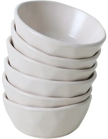 Zestaw 6 misek kamionkowych Facetta 12 cm, kremowy