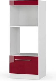 Szafka do mikrofalówki bordowa czerwień wysoki połysk 60x58.1x153.6 fame-line