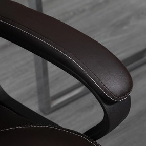 Vinsetto Krzesło biurowe z funkcją masażu, regulowany fotel dyrektorski, ergonomiczny fotel obrotowy, 6 punktów wibracyjnych, Brązowe