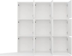 Regał MALAX 3x3 | Biały | 110.5x30x110.5 cm |Z 3 Drzwiami TIP-ON