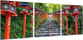 Obraz - Sanktuarium Kifune (z zegarem) (90x30 cm)