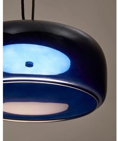 Ciemnoniebieska lampa wisząca LED ze szklanym kloszem ø 38 cm Reig – Kave Home