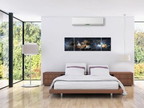 Obraz - Wszechświat z mgławicą (170x50 cm)