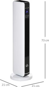 HOMCOM grzejnik 2000 W 21 cm x 21 cm x 73 cm