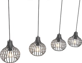 Inteligentna lampa wisząca czarna 4-punktowa z 4 Wifi G95 - Saffira