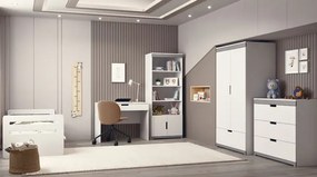 Łóżko dla dziecka z materacem 80x140 białe M5-L09