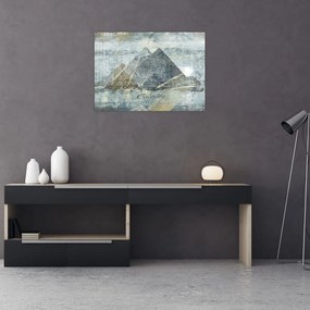 Obraz - Piramidy w niebieskim filtrze (70x50 cm)