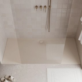 Brodzik z konglomeratu prostokątny beżowy matowy/błyszczący RONA XXL  |Różne rozmiary | Różne kolory : Kolor - Beżowy mat, Rozmiar - 180 x 100