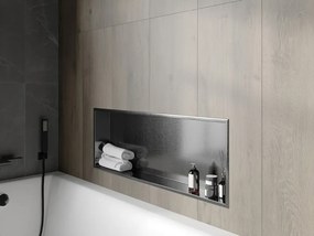 Mexen X-Wall-R półka wnękowa z kołnierzem 90 x 30 cm, gun gray szczotkowany - 19E0903010