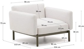 Biały metalowy fotel ogrodowy Sorells – Kave Home
