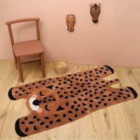 Dywan dziecięcy wykonany ręcznie z bawełny Nattiot Little Cheetah, 65x125 cm