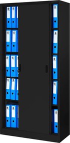 Przesuwna szafa biurowa Kuba 90x40x185 cm, czarna