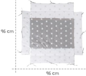 Biały/szary ochraniacz do łóżeczka z mieszanki bawełny 96 cm Little Stars – Roba