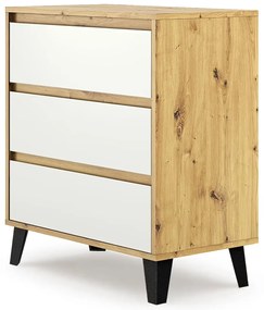 Minimalistyczna komoda na nóżkach dąb artisan + biały S5-Z92