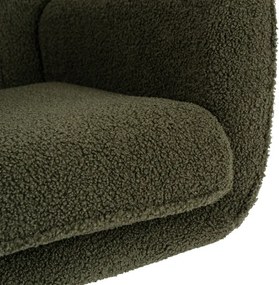 Fotel Bujany Uszak JACKSON Zielony Boucle Nowoczesny